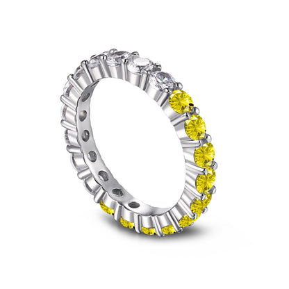 [Angela Jewelry]Sparkling Round Cut Tennis Ring