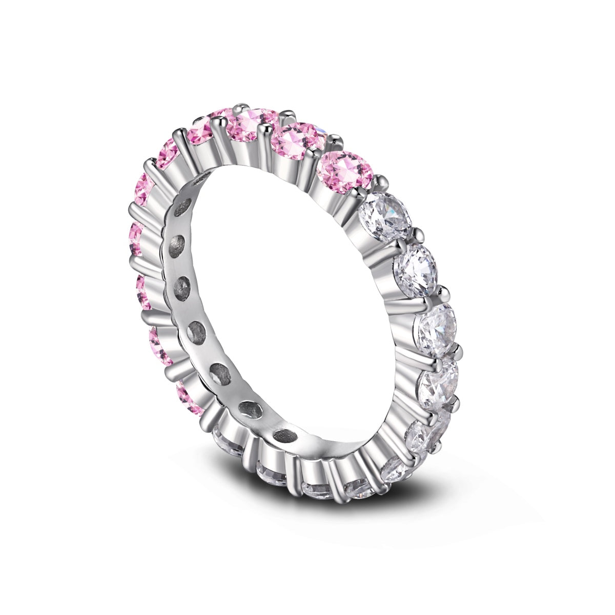 [Angela Jewelry]Sparkling Round Cut Tennis Ring
