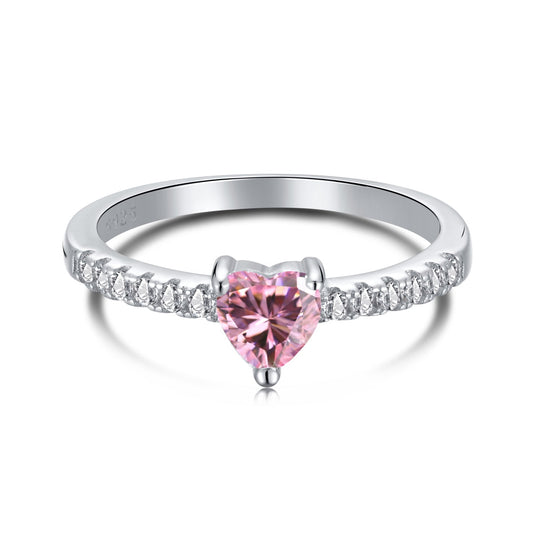 [Angela Jewelry]0.5 Carat CaratEternity Charming Heart Shape Lover Ring