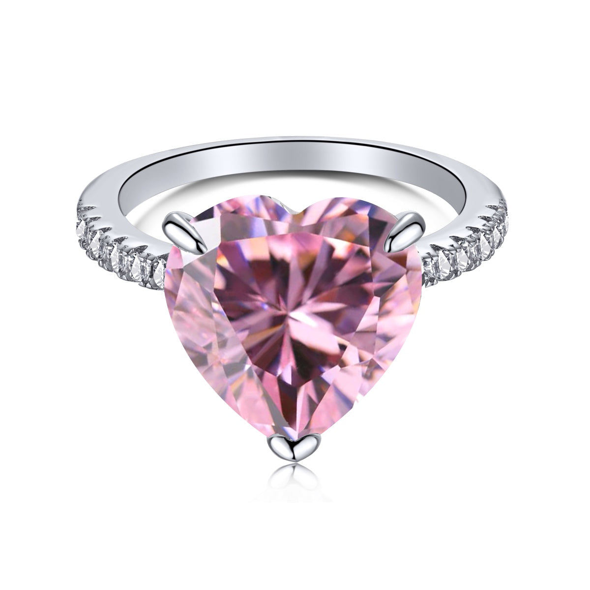 [Angela Jewelry]6.0 Carat Luxurious Sparkling Romantic Heart Cut Lover Ring