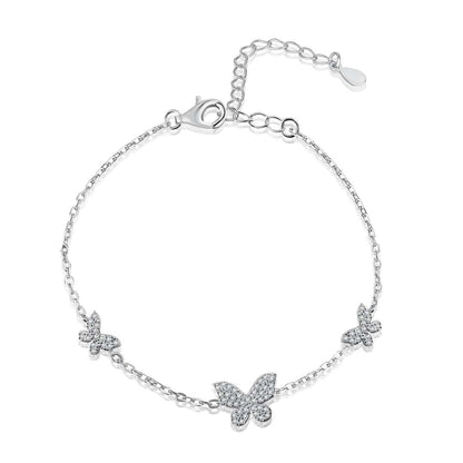 [Angela Jewelry]Delicate Butterfly Pendant Bracelet