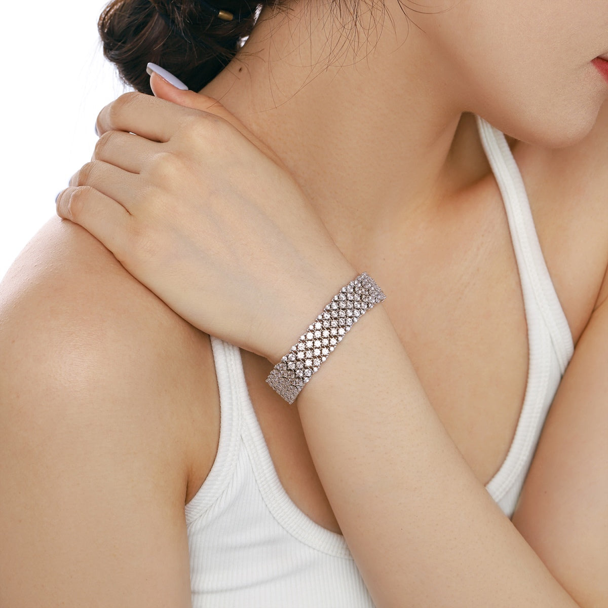[Angela Jewelry]Ornate Elegant Round Cut Party Bracelet