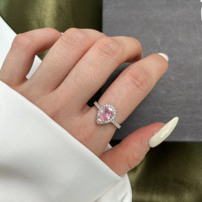 アンジェラジュエリー]1.0カラットの豪華な輝くウォータードロップシェイプの結婚指輪