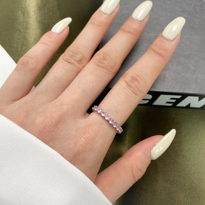 [Angela Jewelry]Sparkling Round Cut Tennis Ring