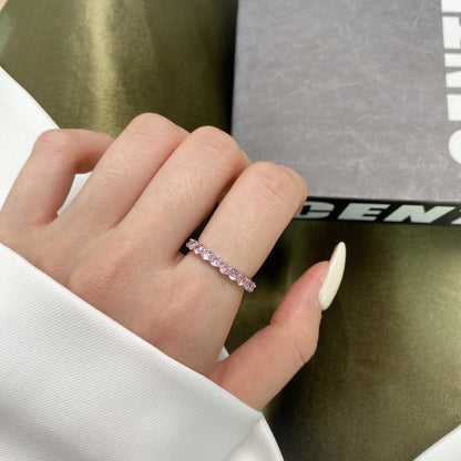 [Angela Jewelry]Sparkling Round Cut Tennis Ring