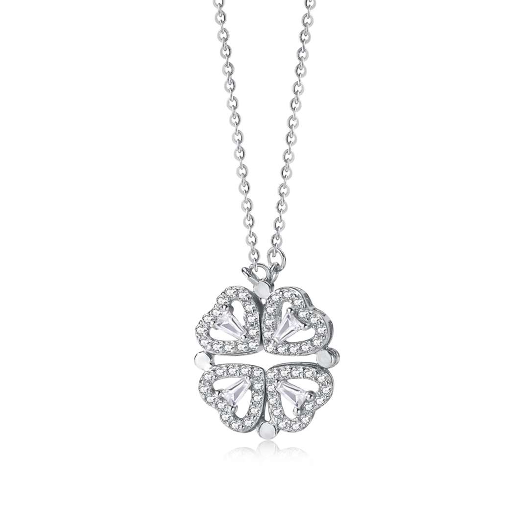 [Angela Jewelry]Ornate Heart Cut Flower Shape Necklace