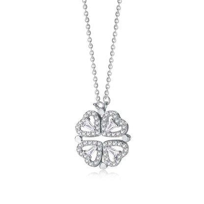 [Angela Jewelry]Ornate Heart Cut Flower Shape Necklace
