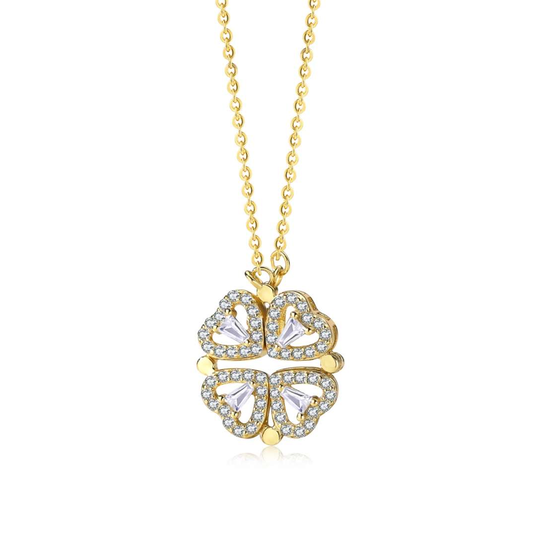 [Angela Jewelry]Ornate Heart Cut Flower Shape Necklace