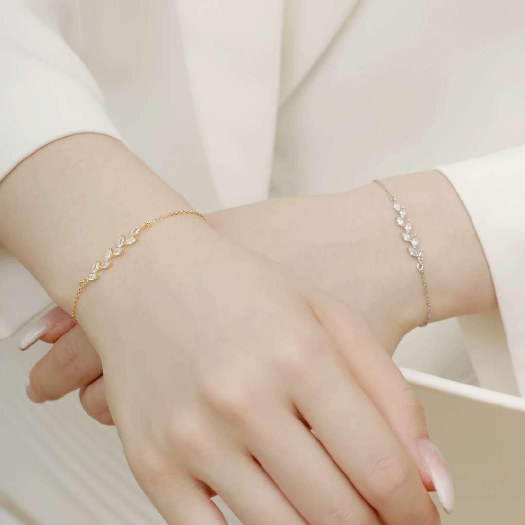 [Angela Jewelry]Elegant Wheat Leaves Shape Bracelet