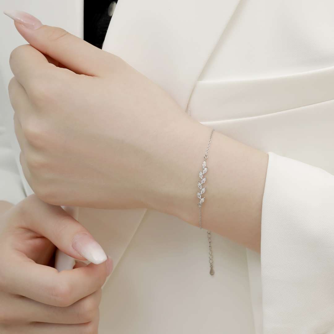 [Angela Jewelry]Elegant Wheat Leaves Shape Bracelet