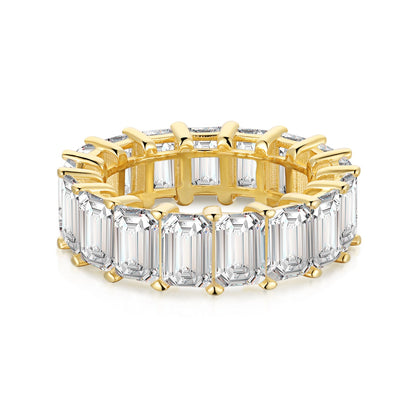 [Angela Jewelry]0.75 Carat Elegant Emerald Cut Tennis Ring