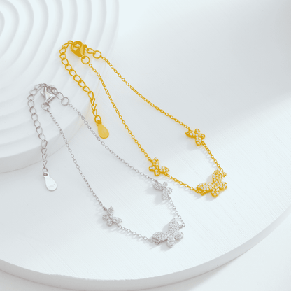Angela Jewelry]Delicate Butterfly Pendant Bracelet