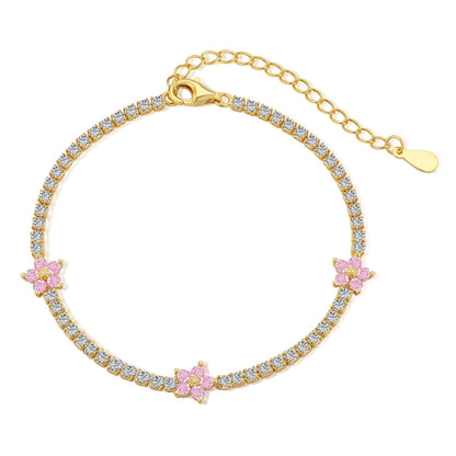 アンジェラジュエリー]スパークリングフラワーシェイプテニスブレスレット