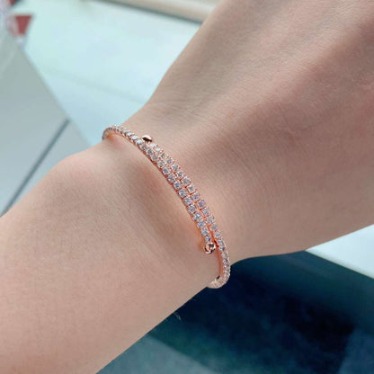 [Angela Jewelry]Row of Diamonds Round Fashion Bracelet