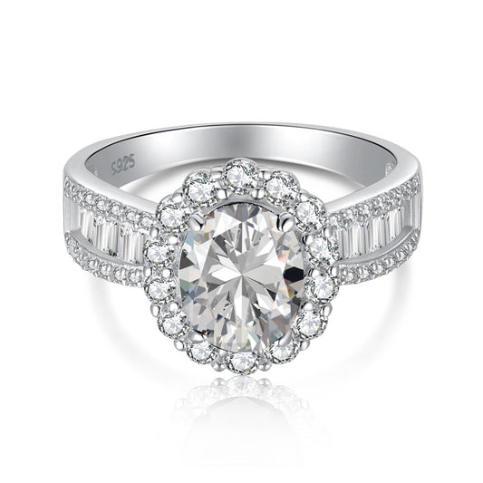 [Angela Jewelry]1.5 Carat Dazzling Charming Oval Cut Banquet Ring