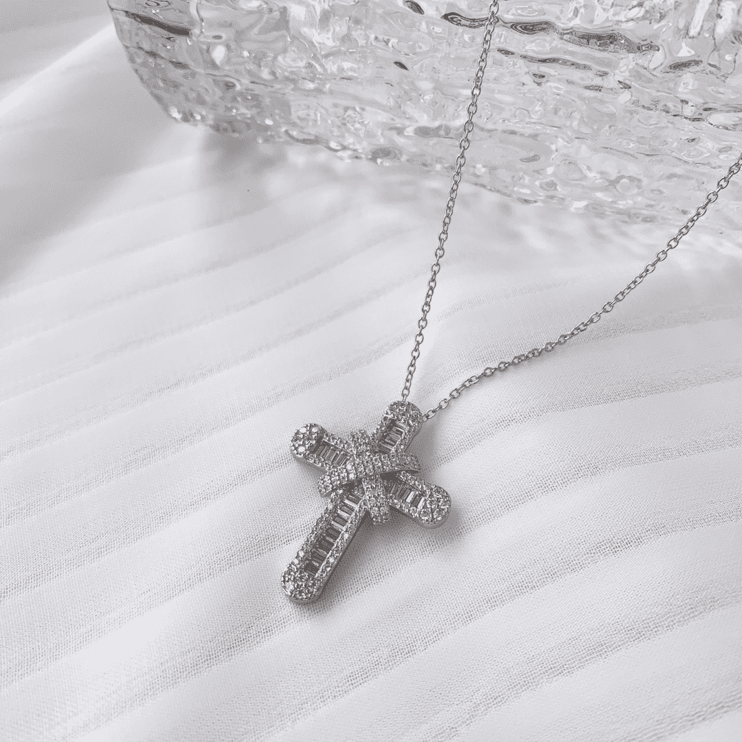 [Angela Jewelry]Gypsophila With Dimonds Necklace