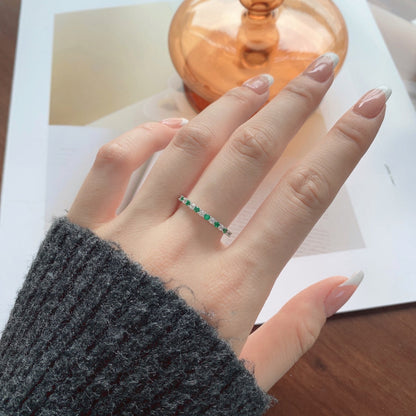 アンジェラジュエリー]絶妙なカラフルなラウンドカットのテニスリング