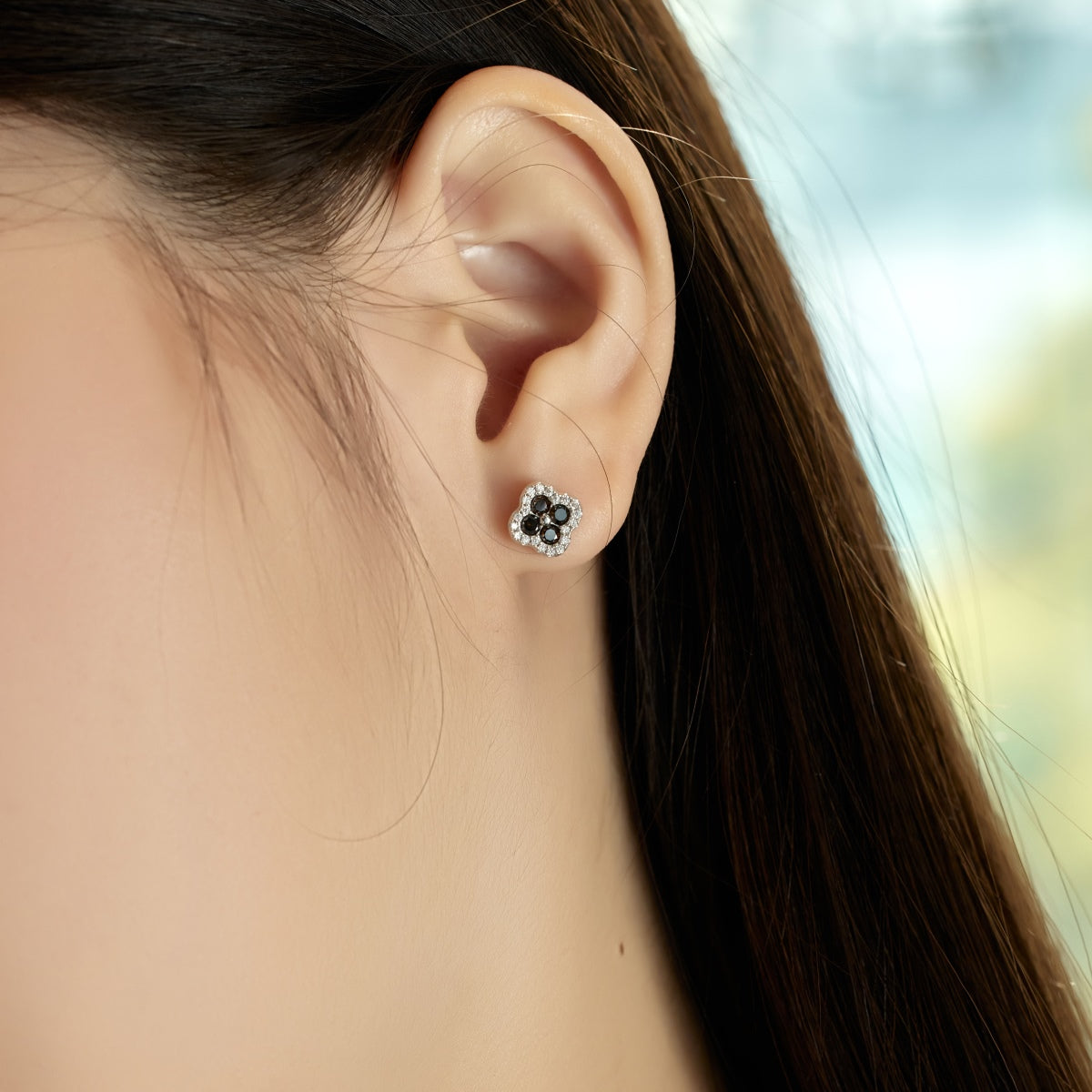 [Angela Jewelry]Four-Leaf Clover Flower Shaped Earrings