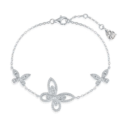 [Angela Jewelry]Delicate Butterfly Pendant Bracelet
