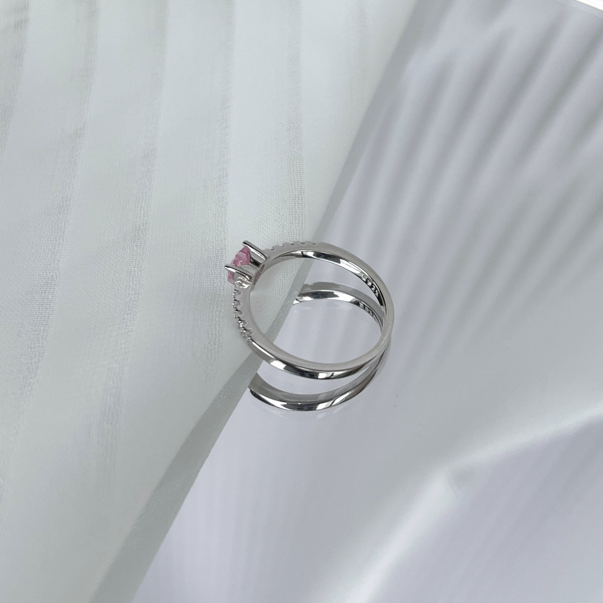 アンジェラジュエリー]0.5カラット カラットエタニティ チャーミング ハートシェイプ ラバーリング