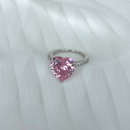 [Angela Jewelry]6.0 Carat Luxurious Sparkling Romantic Heart Cut Lover Ring