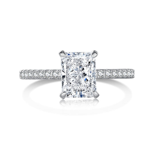 [Angela Jewelry]2.0 Carat Dazzling Sparkling Radiant Cut Party Ring