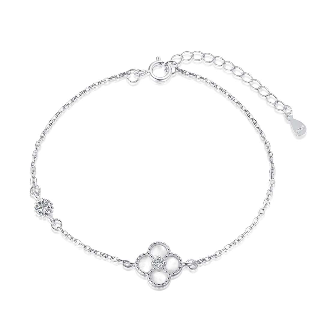 [Angela Jewelry]Delicate Four Leaf Clover Bracelet