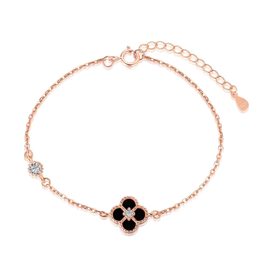 [Angela Jewelry]Delicate Four Leaf Clover Bracelet