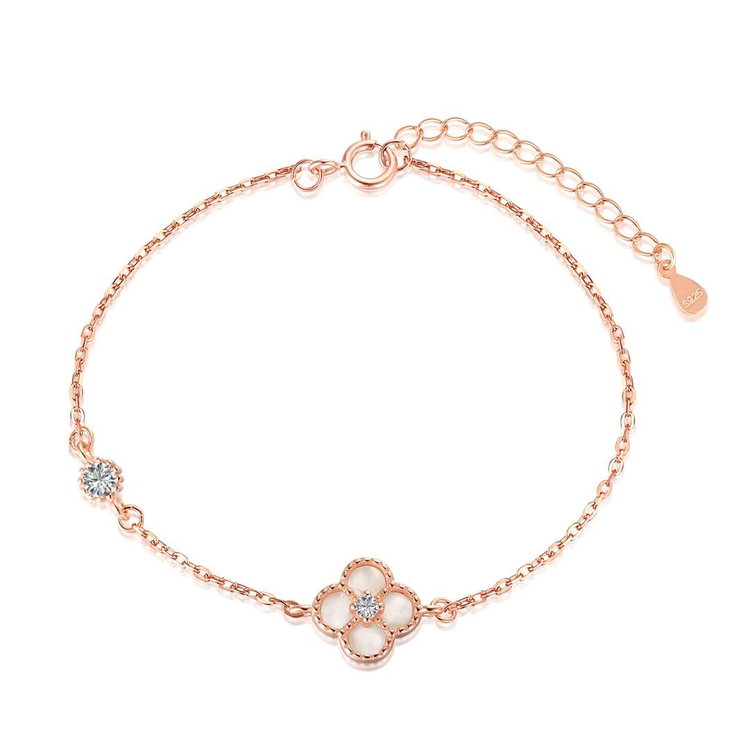 [Angela Jewelry]Delicate Four Leaf Clover Bracelet