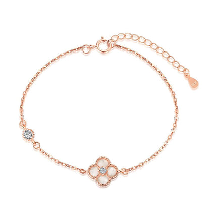 [Angela Jewelry]Delicate Four Leaf Clover Bracelet