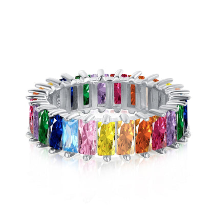 [Angela Jewelry]Unique Colorful Radiant Cut RIng