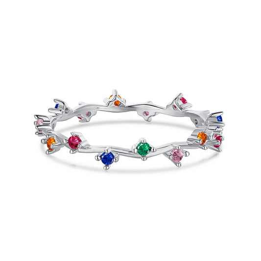 [Angela Jewelry]Radiant Colorful Round Cut Daily Ring