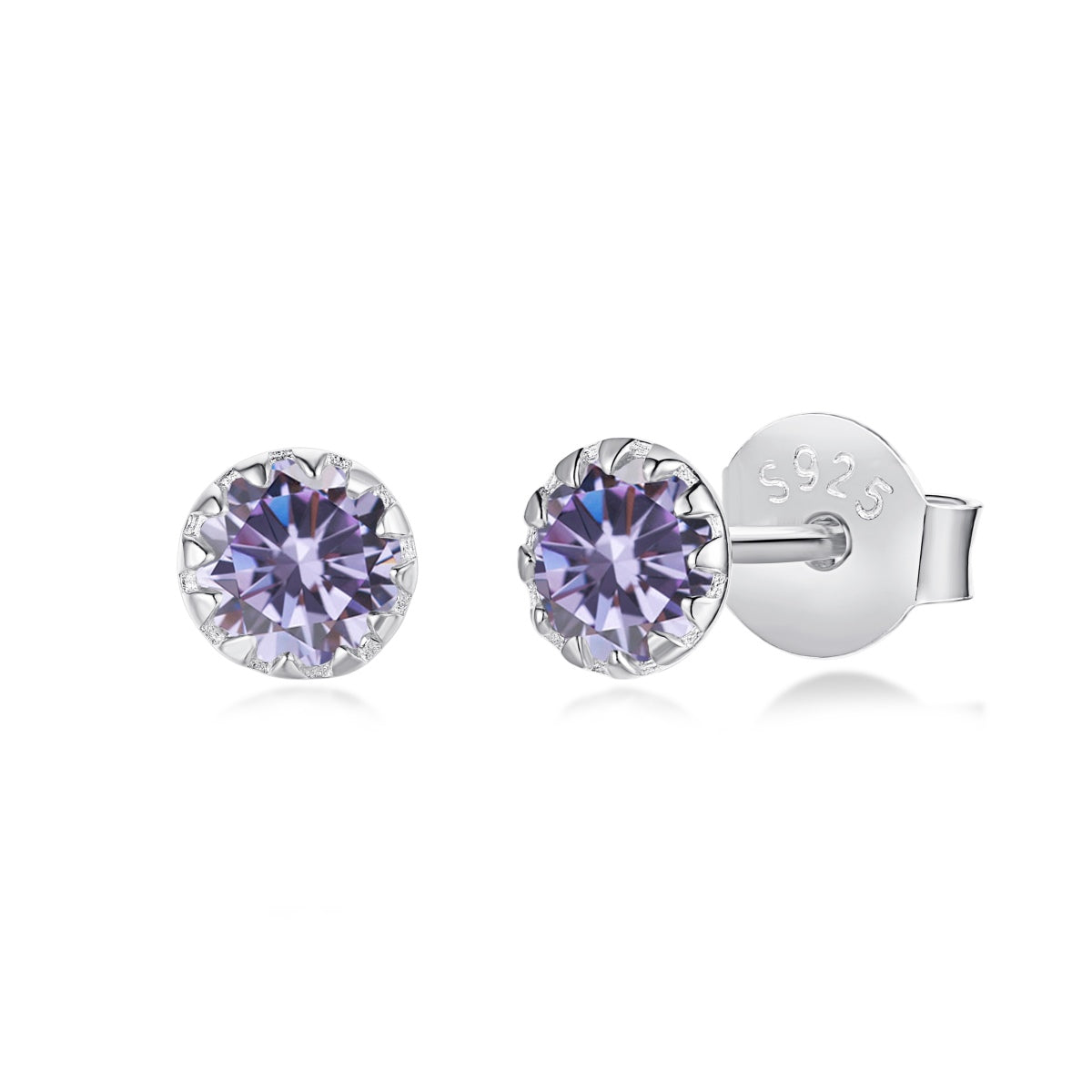 [Angela Jewelry]Sparkling Colorful Round Shape Earrings