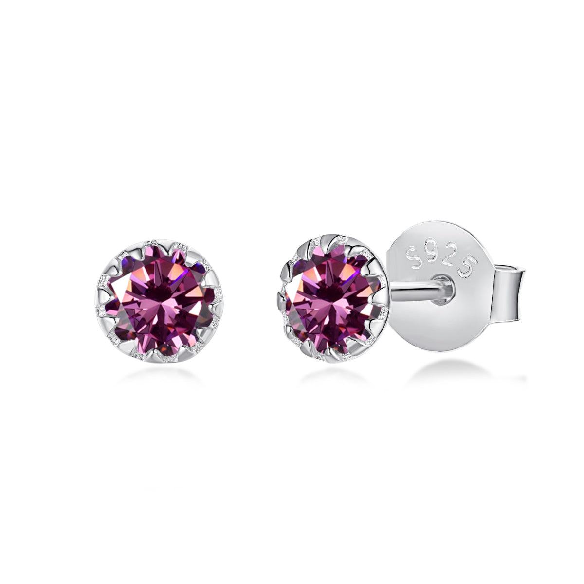 [Angela Jewelry]Sparkling Colorful Round Shape Earrings