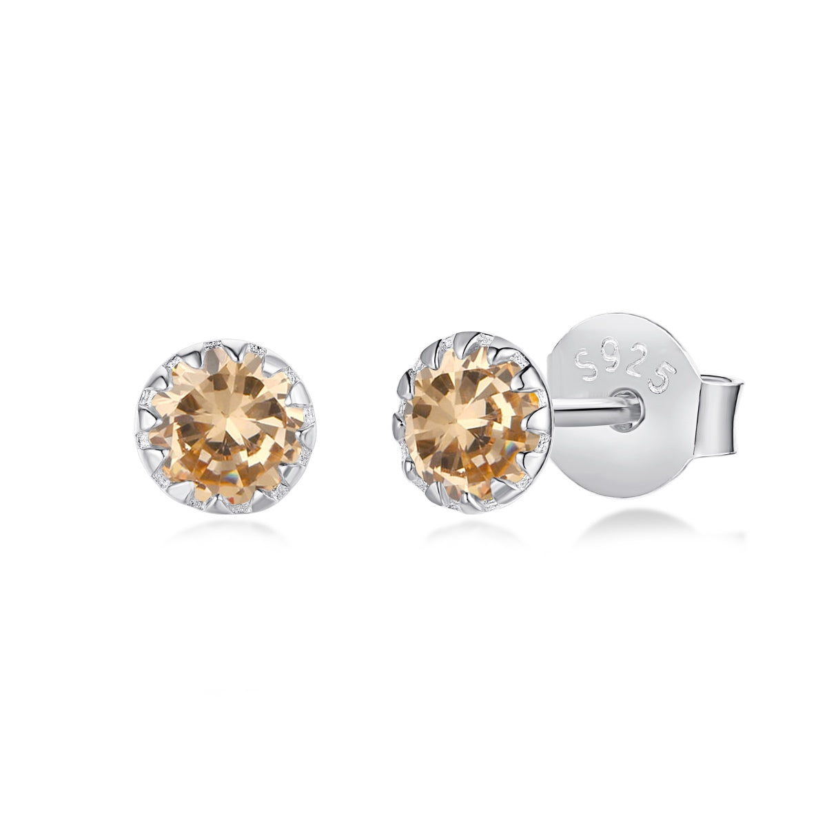 [Angela Jewelry]Sparkling Colorful Round Shape Earrings