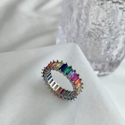 [Angela Jewelry]Unique Colorful Radiant Cut RIng