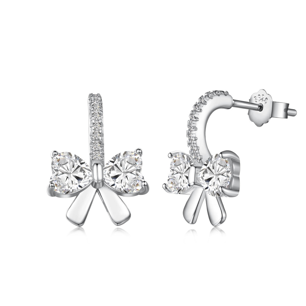 [Angela Jewelry]Exquisite Earrings With Heart-Shaped Bow Design
