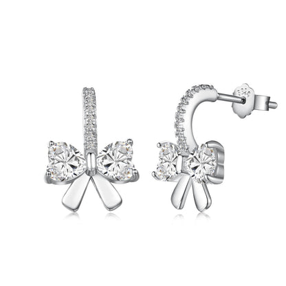 [Angela Jewelry]Exquisite Earrings With Heart-Shaped Bow Design