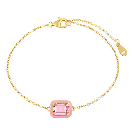 [Angela Jewelry]2.0 Carat Sparkling Colorful Emerald Cut Daily Bracelet
