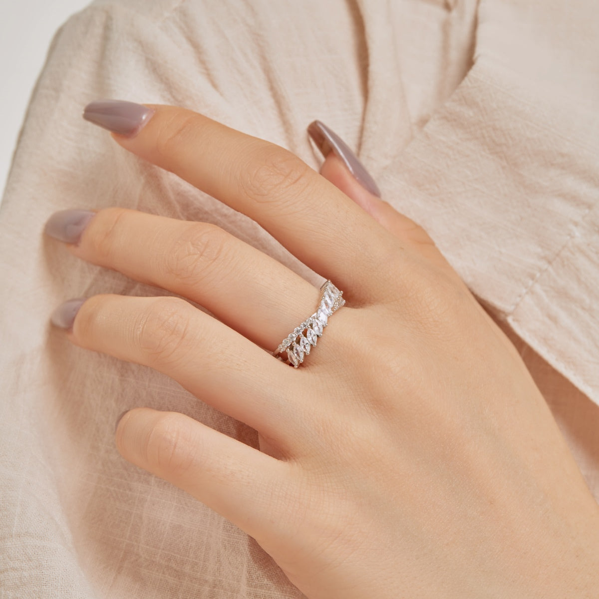 [Angela Jewelry]Unique Colorful Marquise Cut Daily Ring