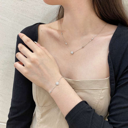 Angela Jewelry]Dazzling Round Cut Shape Bracelet