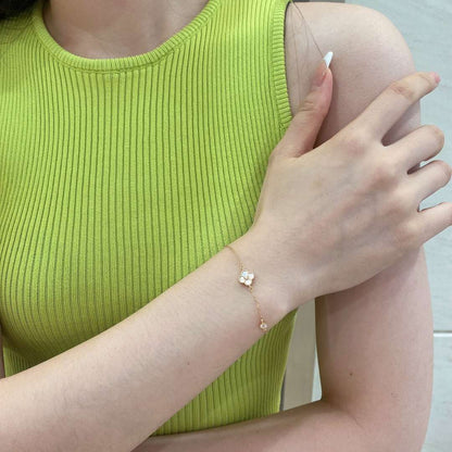 [Angela Jewelry]Delicate Four Leaf Clover Bracelet