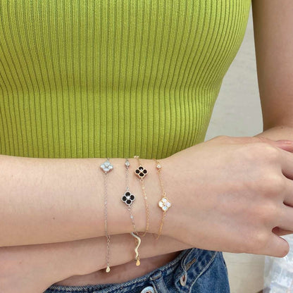 [Angela Jewelry]Delicate Four Leaf Clover Bracelet