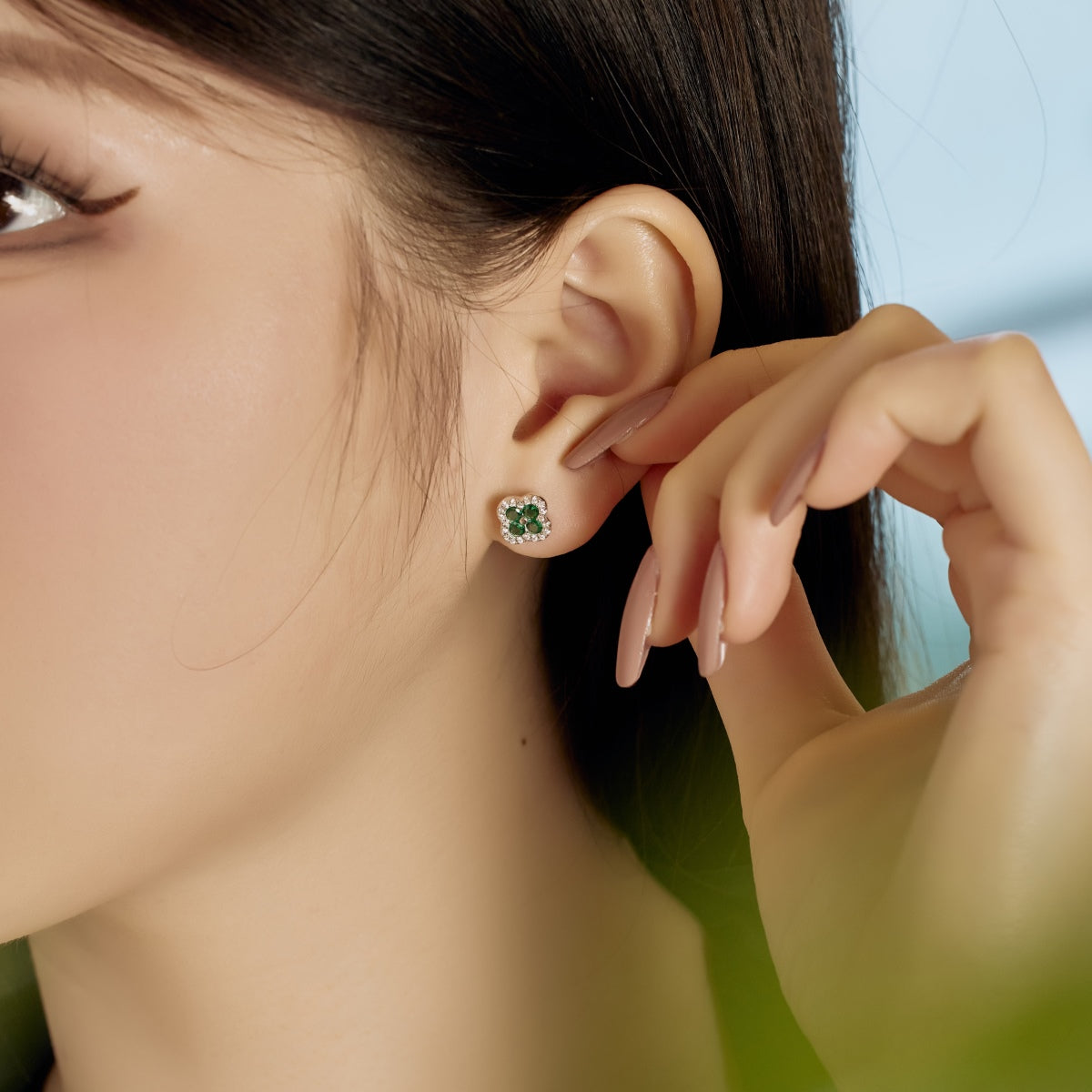 [Angela Jewelry]Four-Leaf Clover Flower Shaped Earrings