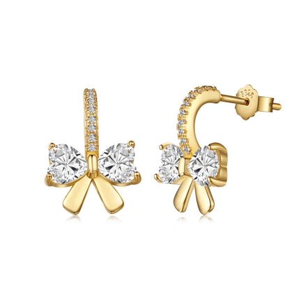 [Angela Jewelry]Exquisite Earrings With Heart-Shaped Bow Design