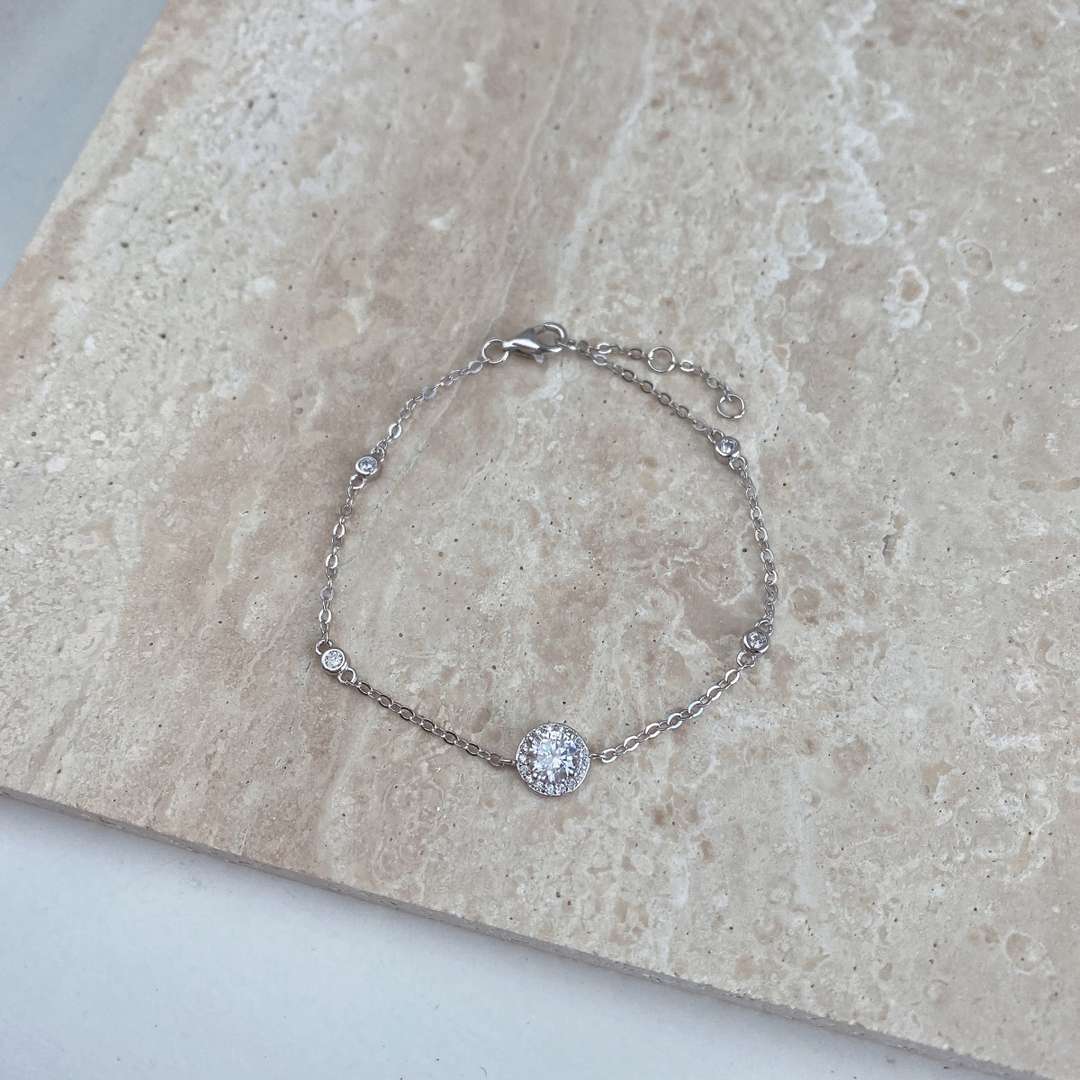 [Angela Jewelry]Dazzling Round Cut Shape Bracelet
