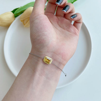 アンジェラジュエリー]2.0カラットの輝くカラフルなエメラルドカットのデイリーブレスレット
