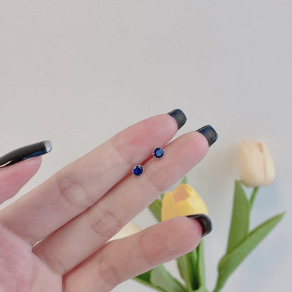 [Angela Jewelry]Sparkling Colorful Round Shape Earrings
