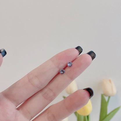[Angela Jewelry]Sparkling Colorful Round Shape Earrings
