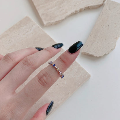 アンジェラジュエリー]ユニークな台形カットのデイリーリング